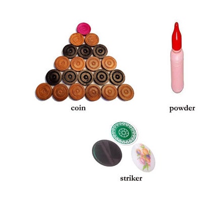Carom Board Coins Striker and powder pack
