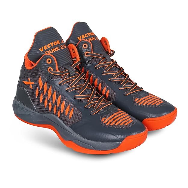 DUNK-2.0 Basketball Shoes For Men  (Grey, Orange)